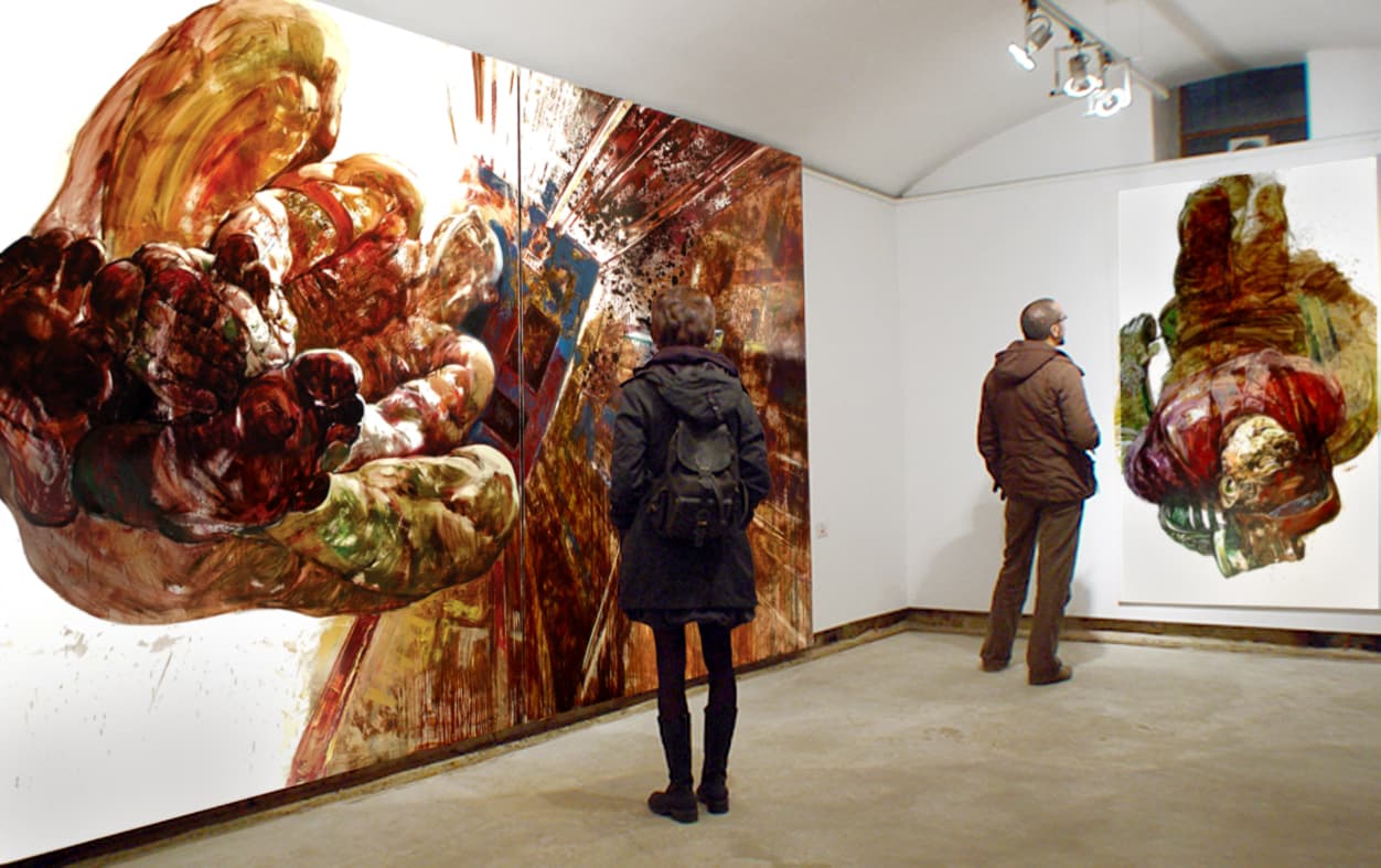 Urban Capella installation view with visitors