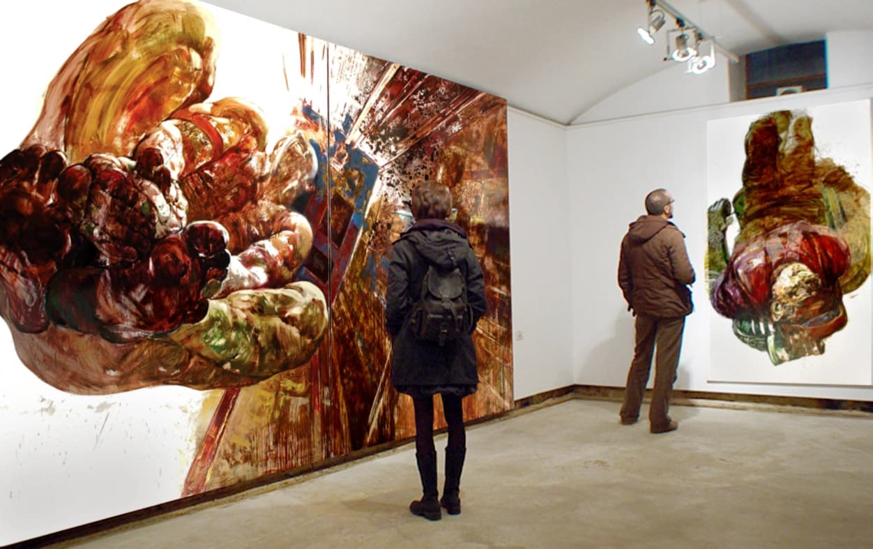 Urban Capella installation view with visitors